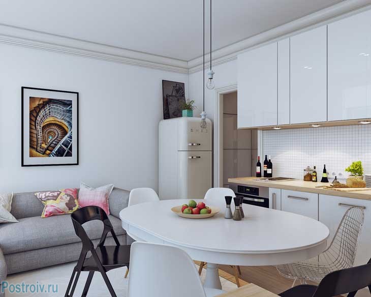 Современный скандинавский стиль в квартире 25 кв. м. Фото