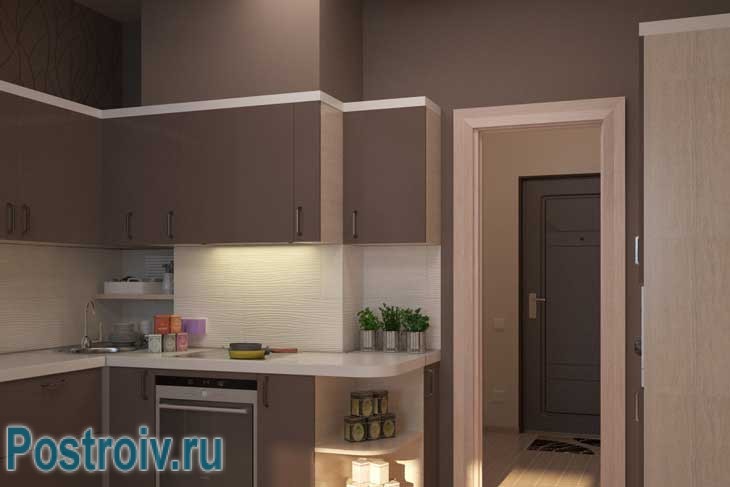 Маленькая угловая кухня с легкостью умещается на небольшой площади - Фото