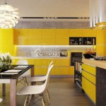 Угловая современная кухня в желтом цвете. Фото 25