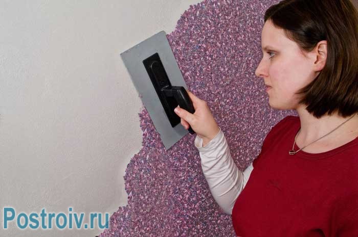Технология нанесения жидких обоев на стены 