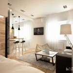 Зона гостиной-кухни в 1-комнатной квартире. Фото